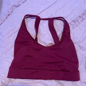 Maroon bakers sports bra